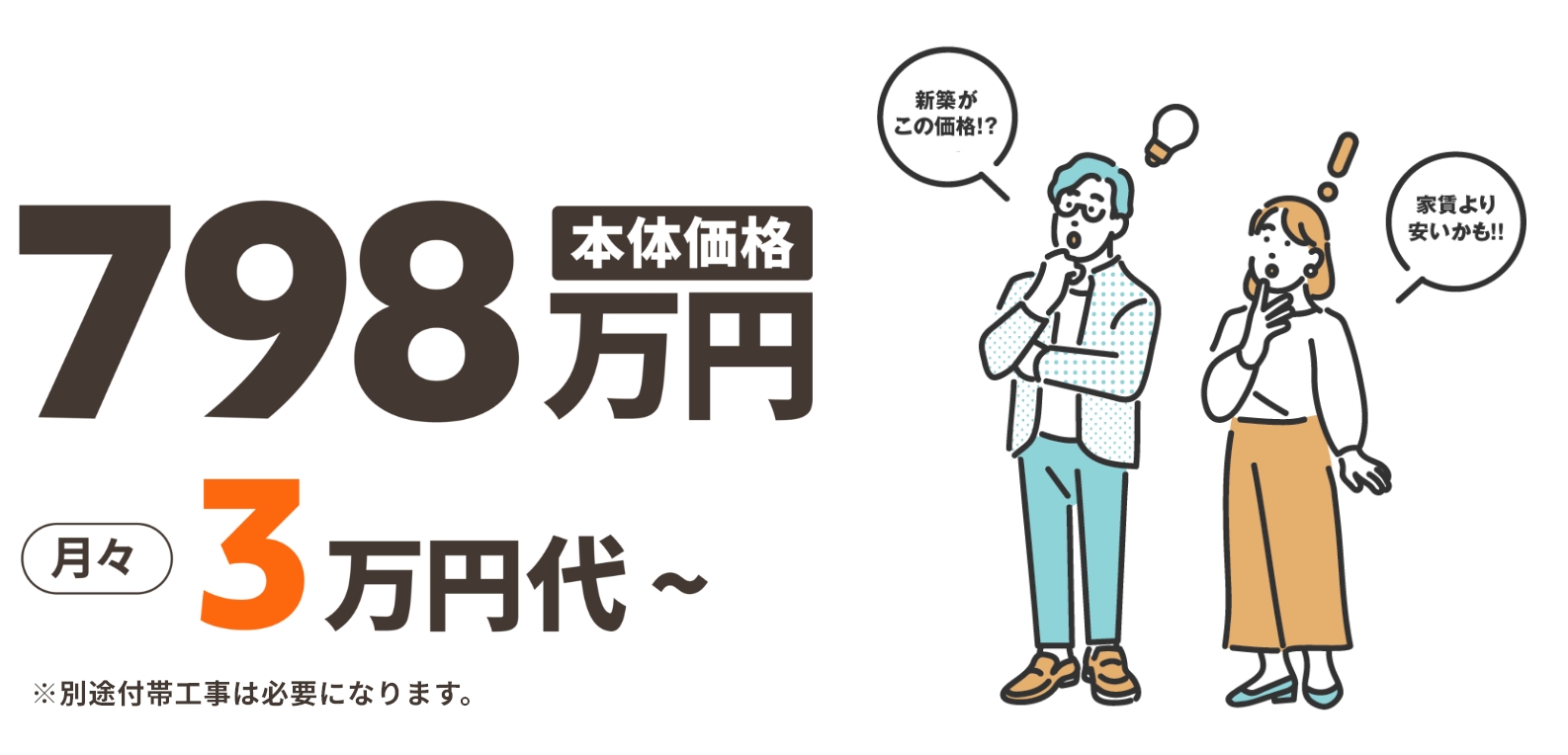 798万円 本体価格 月々3万円代から